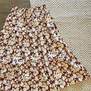 Universal Threads Plus Size High-Rise Tiered Midi Skirt | Size L